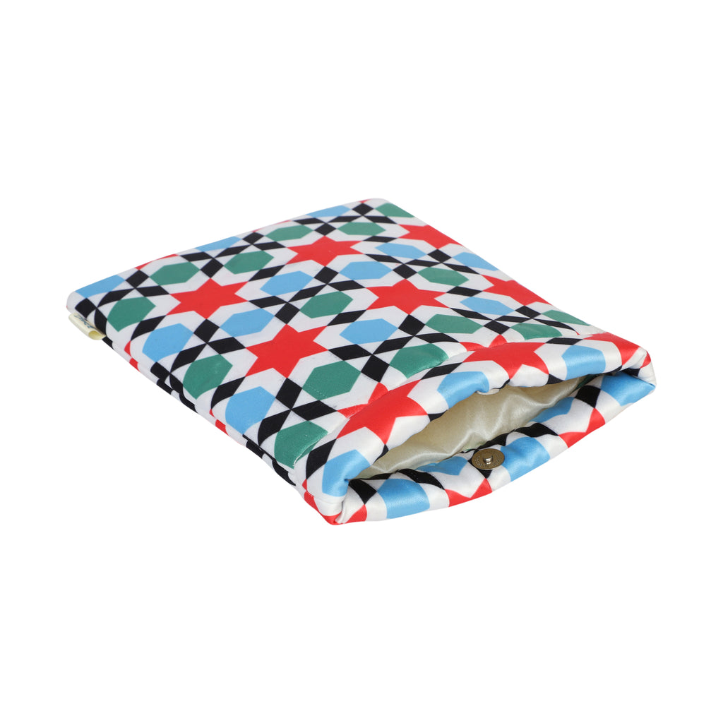 Geometric Design Fabric Book Sleeve, Multicolor