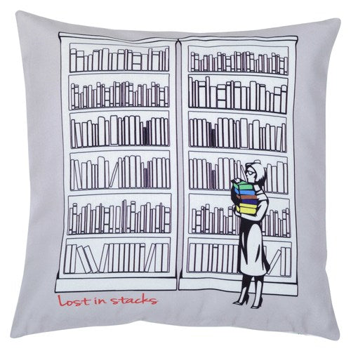Lost in Stacks Cushion Cover