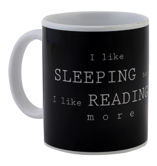 I like sleeping but I like reading more Mug